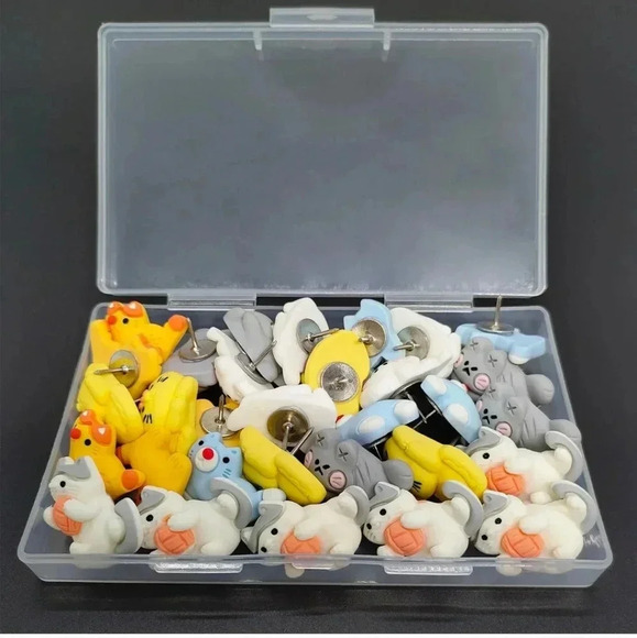 30 pcs Cat Push Pins Cute Thumbtacks Cartoon Pushpins for Cork Board Photo Memo - Picture 7 of 7